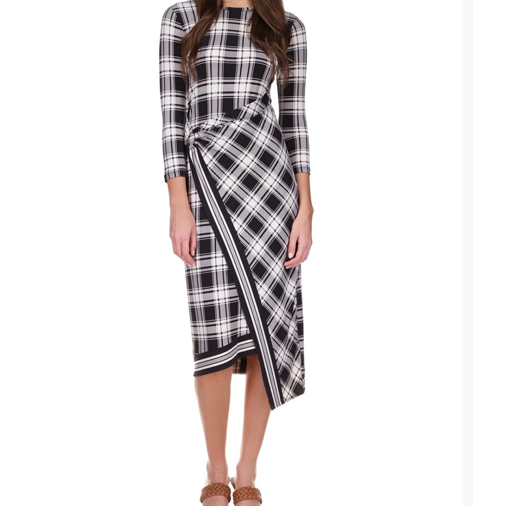 MICHAEL Michael Kors Black and White Asymmetrical Dress